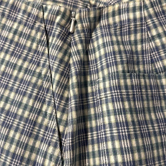 Women Boston Proper Blue Plaid Tie Top Cotton & Linen Skirt Size 8 - Picture 6 of 7
